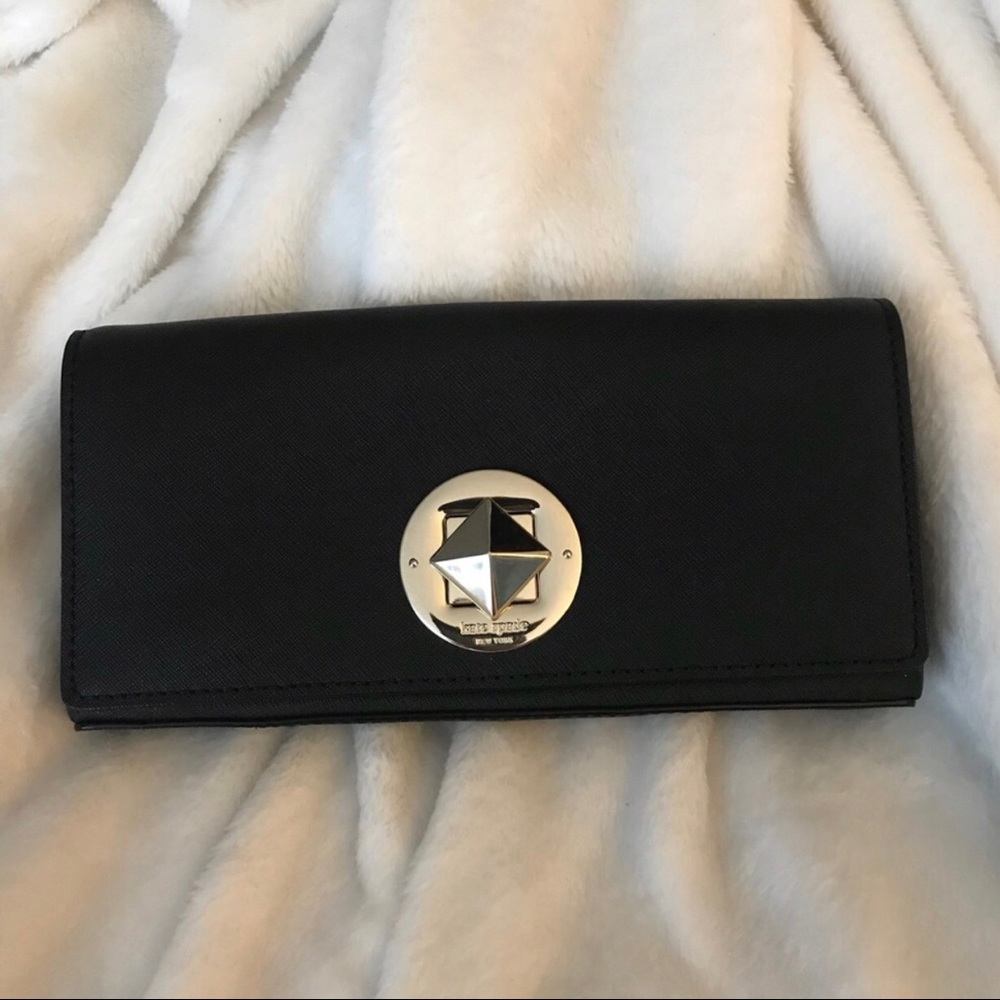 kate spade Black Leather Clutch with Gold-Tone Hardware - Picture 2 of 5